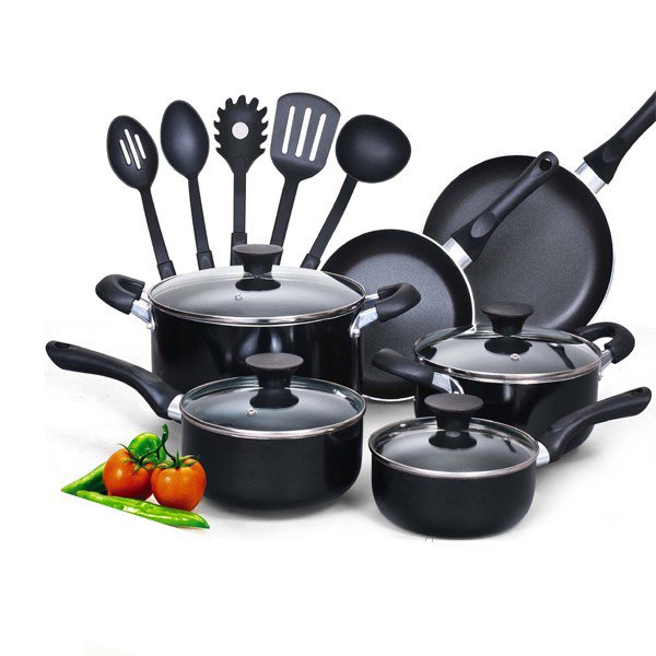 10PCS hot sale green cookware sets ceramic coating fry pan saucepan saucepot combo high quality Cookware Set factorygift sets