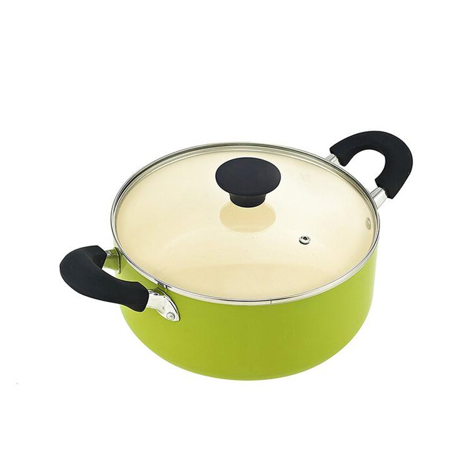 10PCS hot sale green cookware sets ceramic coating fry pan saucepan saucepot combo high quality Cookware Set factorygift sets