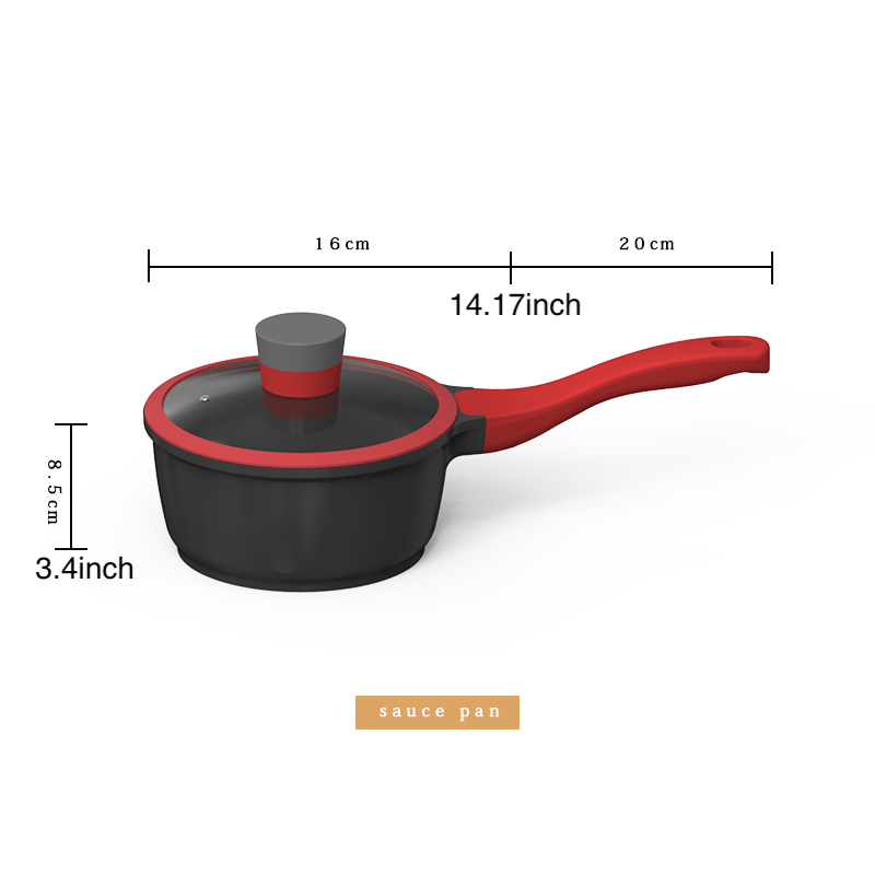 Easy Clean Nonstick Coating Frying Pan And Soup Pot Aluminum Cookware Set