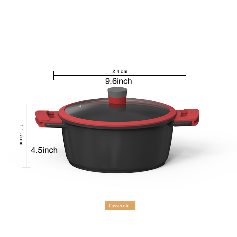 Easy Clean Nonstick Coating Frying Pan And Soup Pot Aluminum Cookware Set