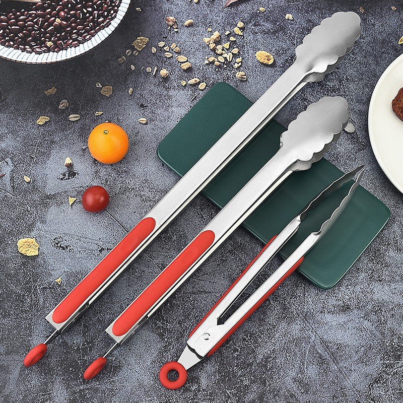 Wholesale Stylish Kitchen Accessories Silicone Wood/Plastic Handle Cooking BBQ Tongs Restaurant Utensils Sets Box Spatula