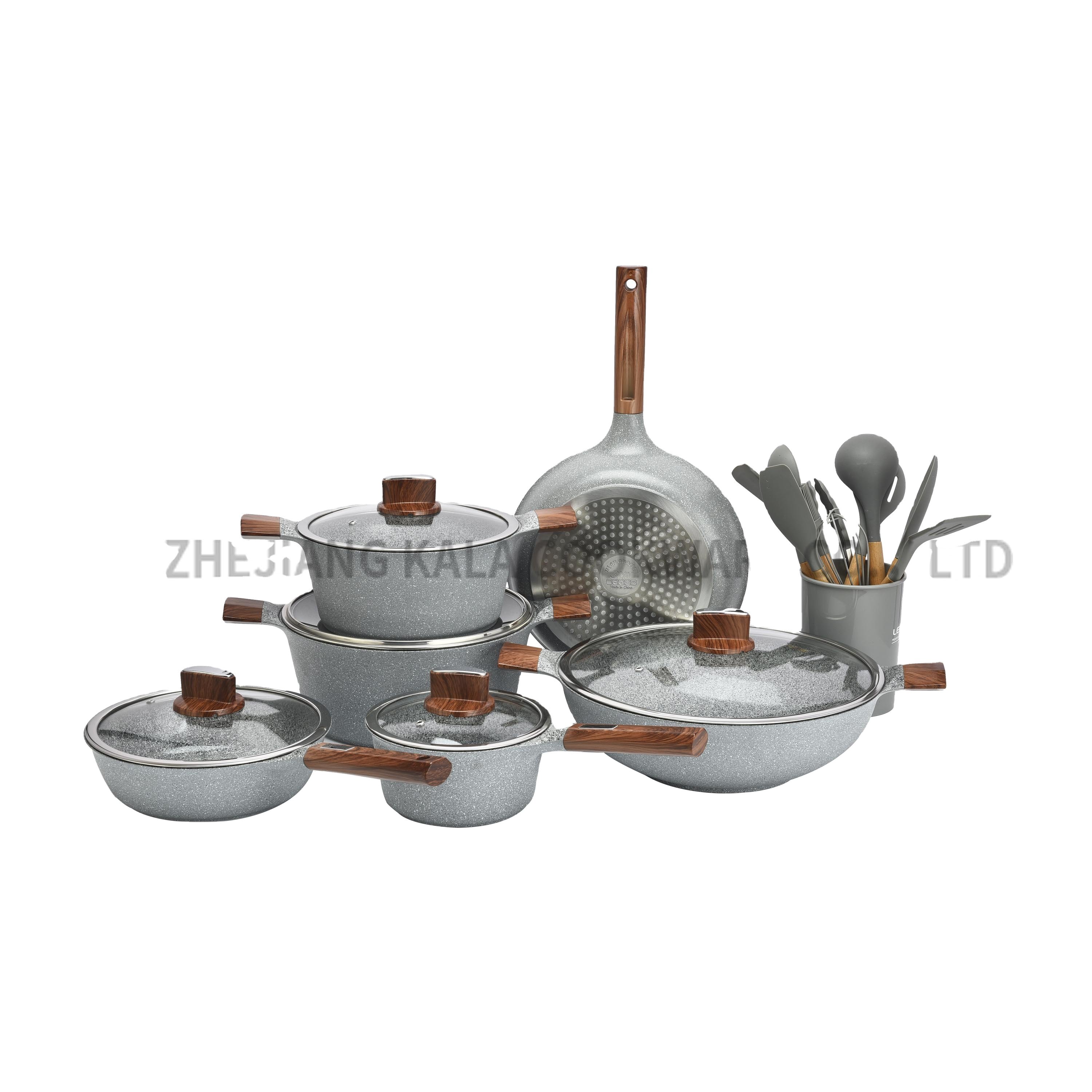 New Design High Quality Kitchen Supplies Aluminum Non Stick Cooking Pot Wholesale Kitchen Cookware Sets