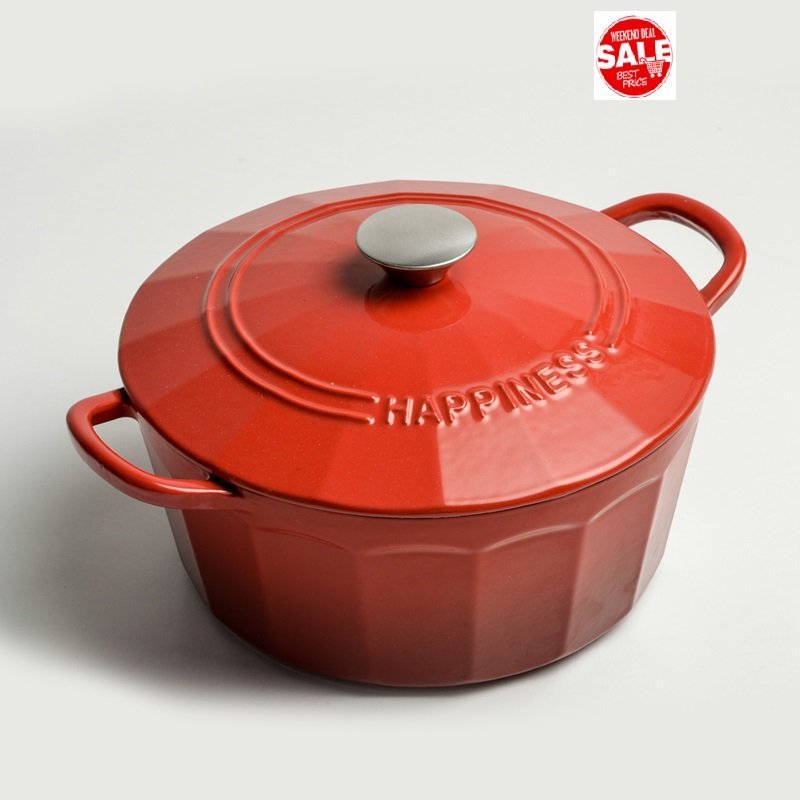 Bright Houseware Restaurant High-Quality Enamel Cast Iron Casserole Non Stick Dutch Oven Cast Iron Cookware Set
