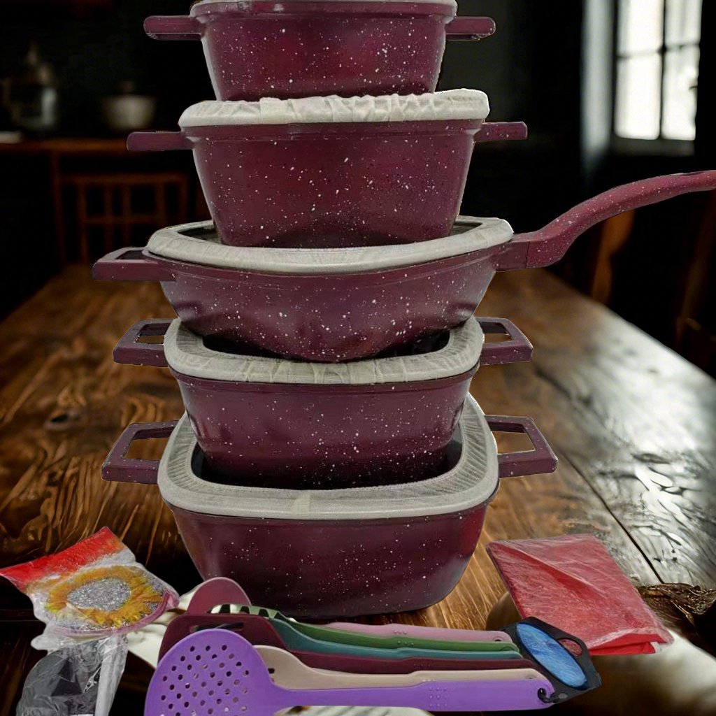 High Quality 25pcs Kitchen Cooking Pot Casseroles Desini Cookware Set Non-Stick