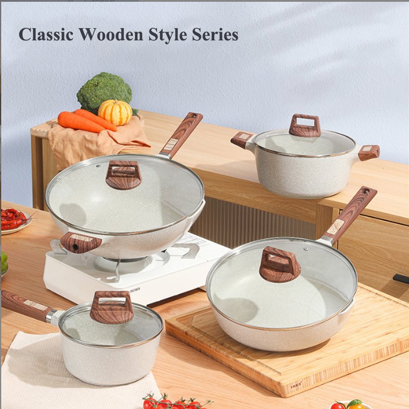 cast aluminium nonstick cookware sets, pots sets, frying pan sets, granite coating kitchen set