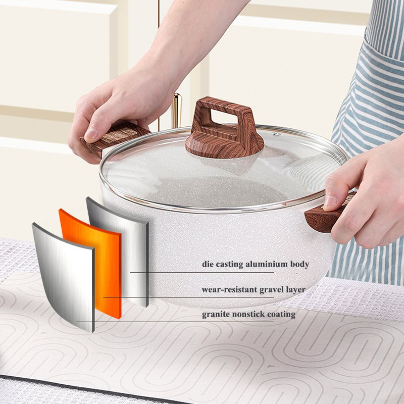 cast aluminium nonstick cookware sets, pots sets, frying pan sets, granite coating kitchen set