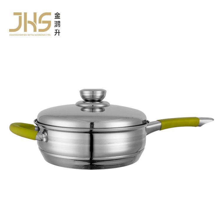 Hot selling Coloring silicone handle stainless steel cookware set cooking utensils set for kitchen cookware tools