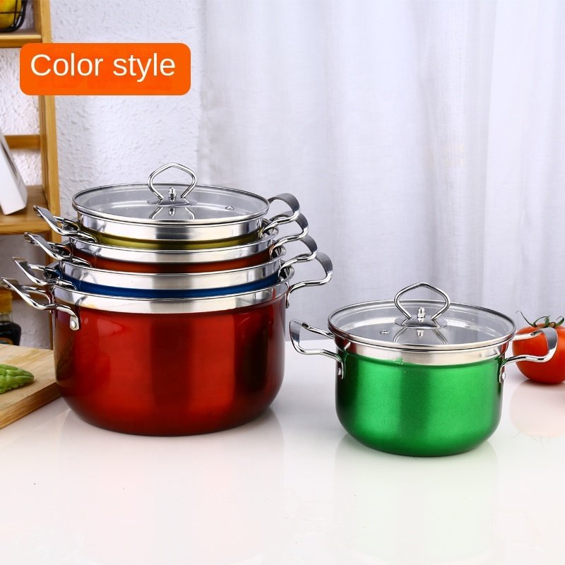 Factory Sale kitchen accessories 10 pieces cooking set stainless steel pots and pans cookware set Kitchen With Glass Lid
