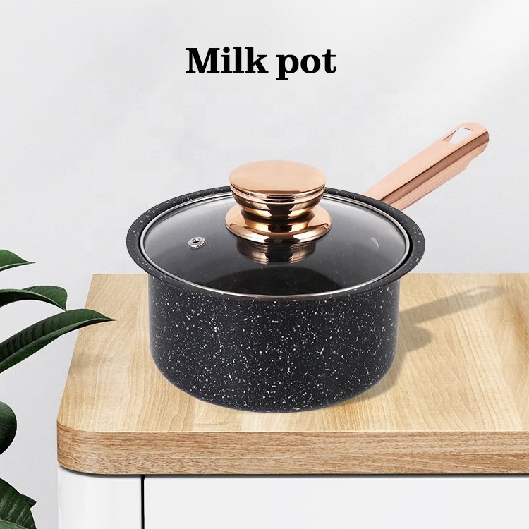 Hot Sale 8 Pieces Cast Iron Cookware Set Pot And Pan Set Medical Stone Non Stick Cooking Pot Set With Glass Lid