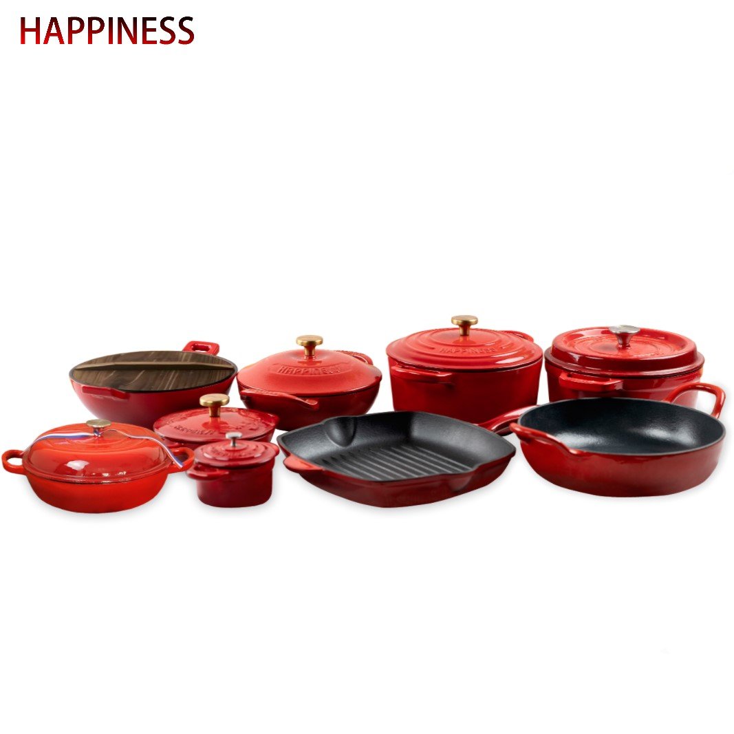 Non-stick Wholesale Factory Colorful Pots and Pans Enamel Cast Iron Casserole Pot Kitchen Casseroles Cookware Set