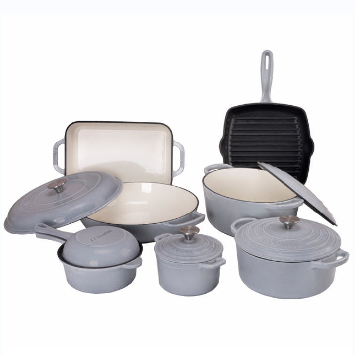 Non-stick Wholesale Factory Colorful Pots and Pans Enamel Cast Iron Casserole Pot Kitchen Casseroles Cookware Set