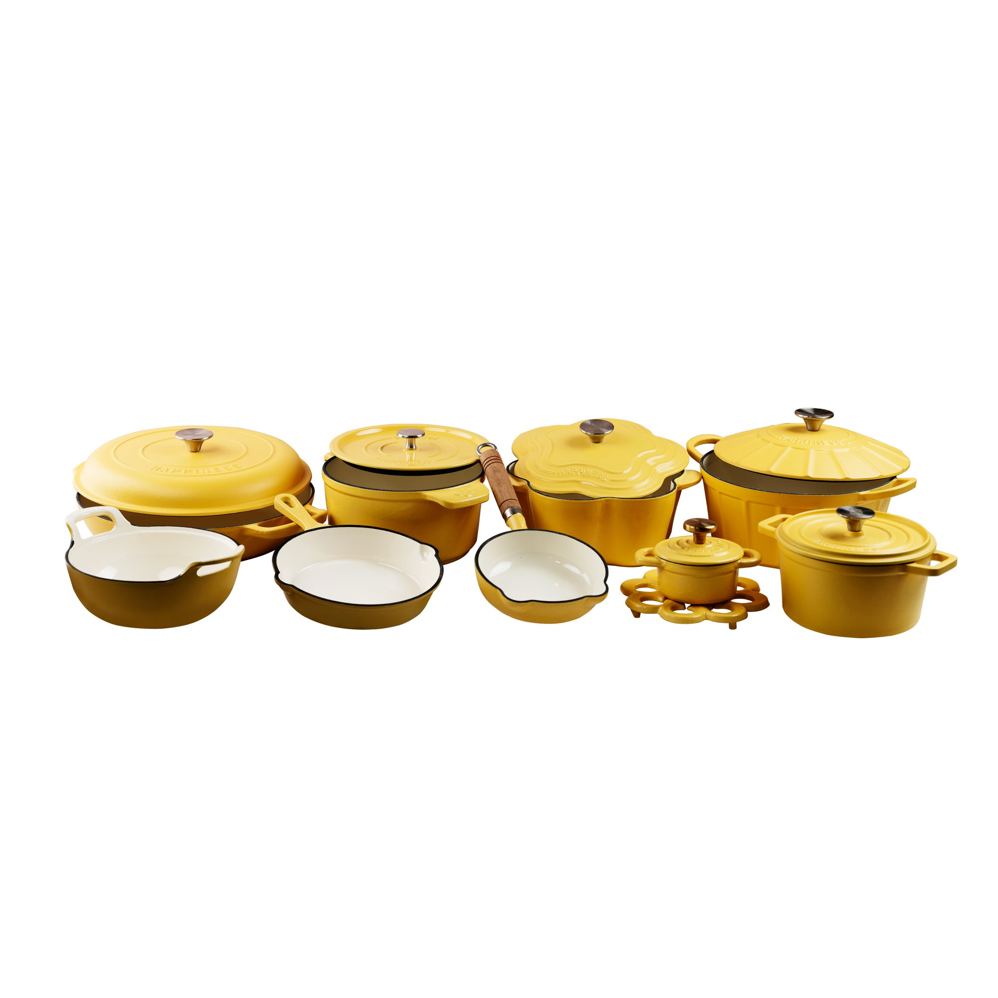 Non-stick Wholesale Factory Colorful Pots and Pans Enamel Cast Iron Casserole Pot Kitchen Casseroles Cookware Set