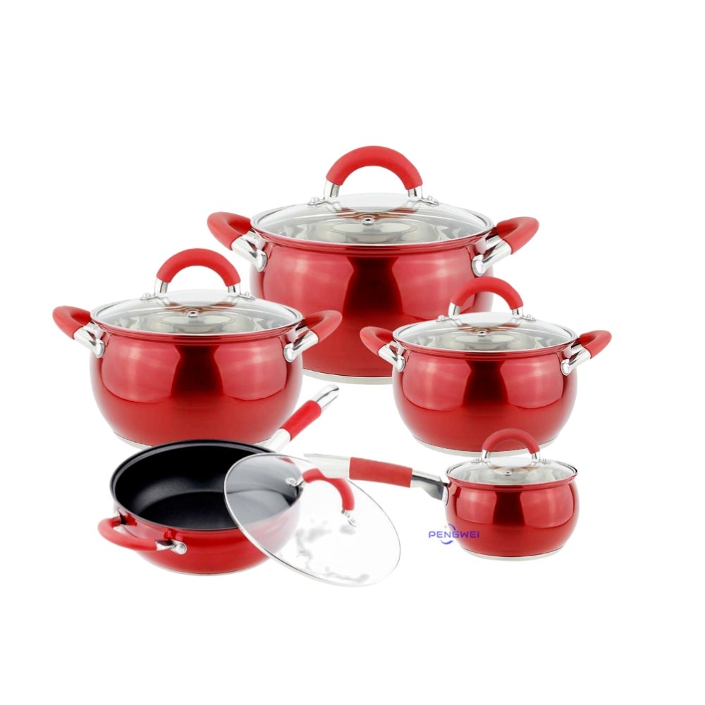 Household Stainless Steel Cookware Set Induction High Quality Cooking Pots Sets Nonstick Cookware