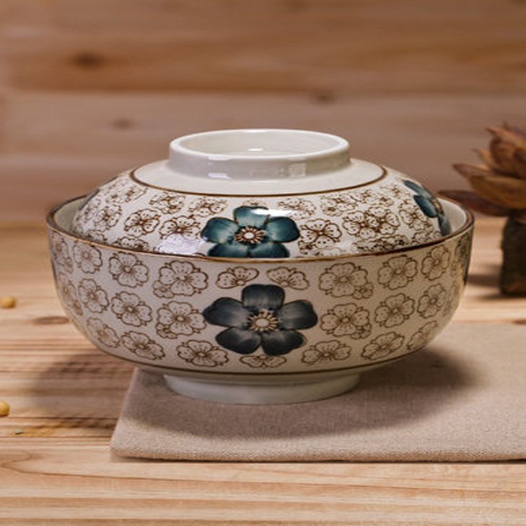Hand Painted Porcelain Bowl With Cover Soup Bowls Sets 6 5inch Ceramic Bowl Ceramic Cookware Set