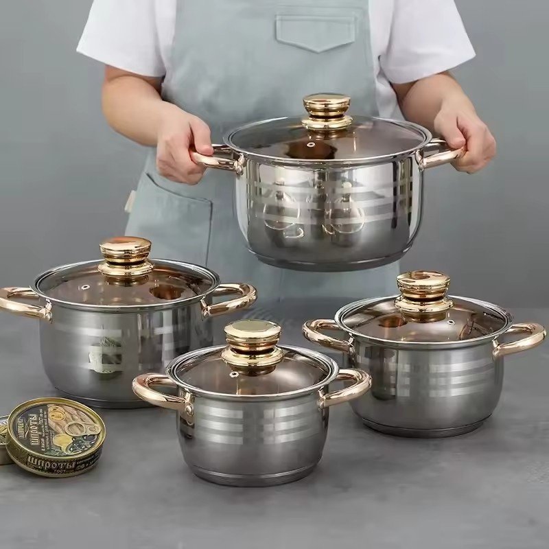 Wholesale Stainless Steel Non-Stick Cookware Sets Stainless Steel Pots And Pans Cooking Pot Sets Soup & Stock Pots