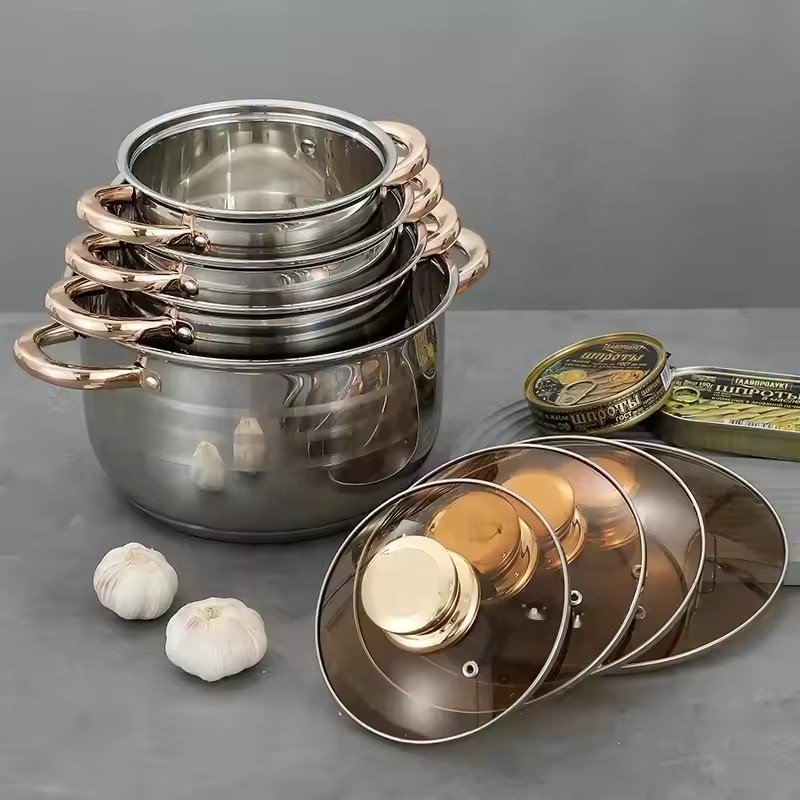 Wholesale Stainless Steel Non-Stick Cookware Sets Stainless Steel Pots And Pans Cooking Pot Sets Soup & Stock Pots