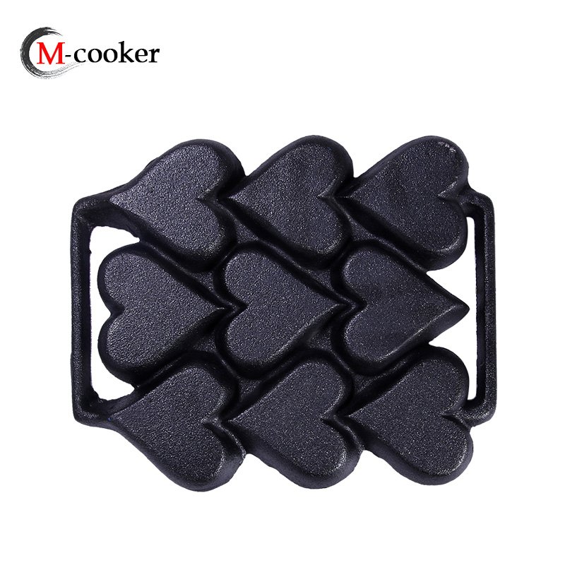 Cast Iron pre-seasoned Egg Pan heart shape holes Breakfast Pan Frying Pan