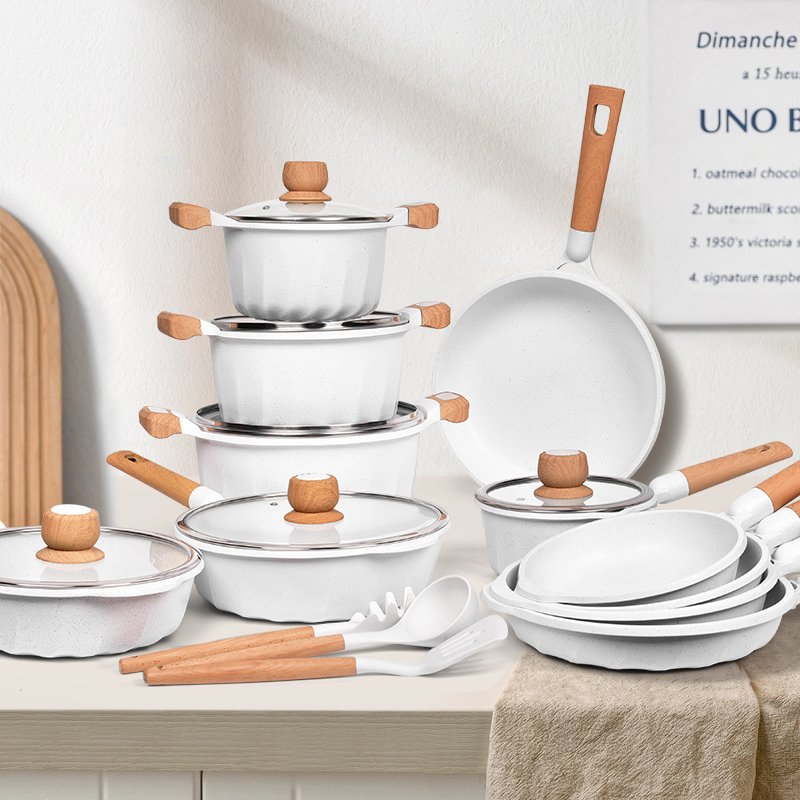 Cooklover Kitchen Induction Cookware Sets 13 Piece Cooking Pan Set Granite Nonstick Pots and Pans Set