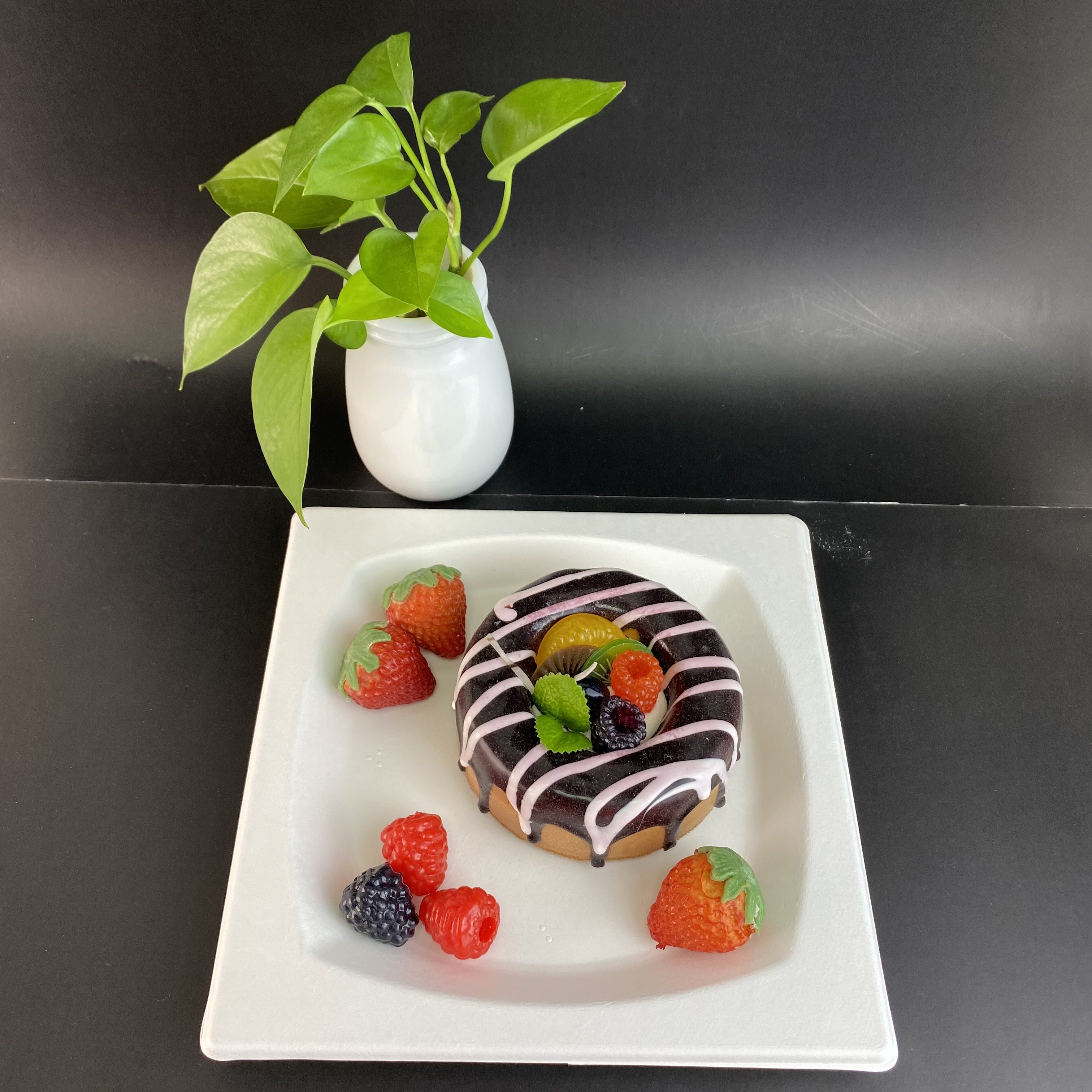 Custom Manufacturer Custom Disposable White Color Biodegradable Sugarcane Bagasse Square Plate Cookware Sets