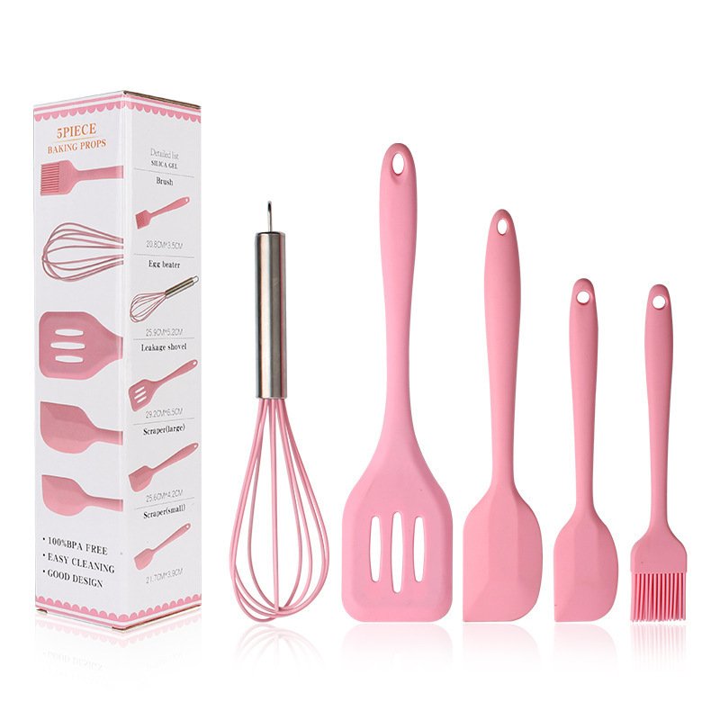 Modern Design Upgrade 5-Piece Silicone Kitchen Accessories New Sustainable Cooking Utensil Set In-1 Kitchen Cookware Set Food