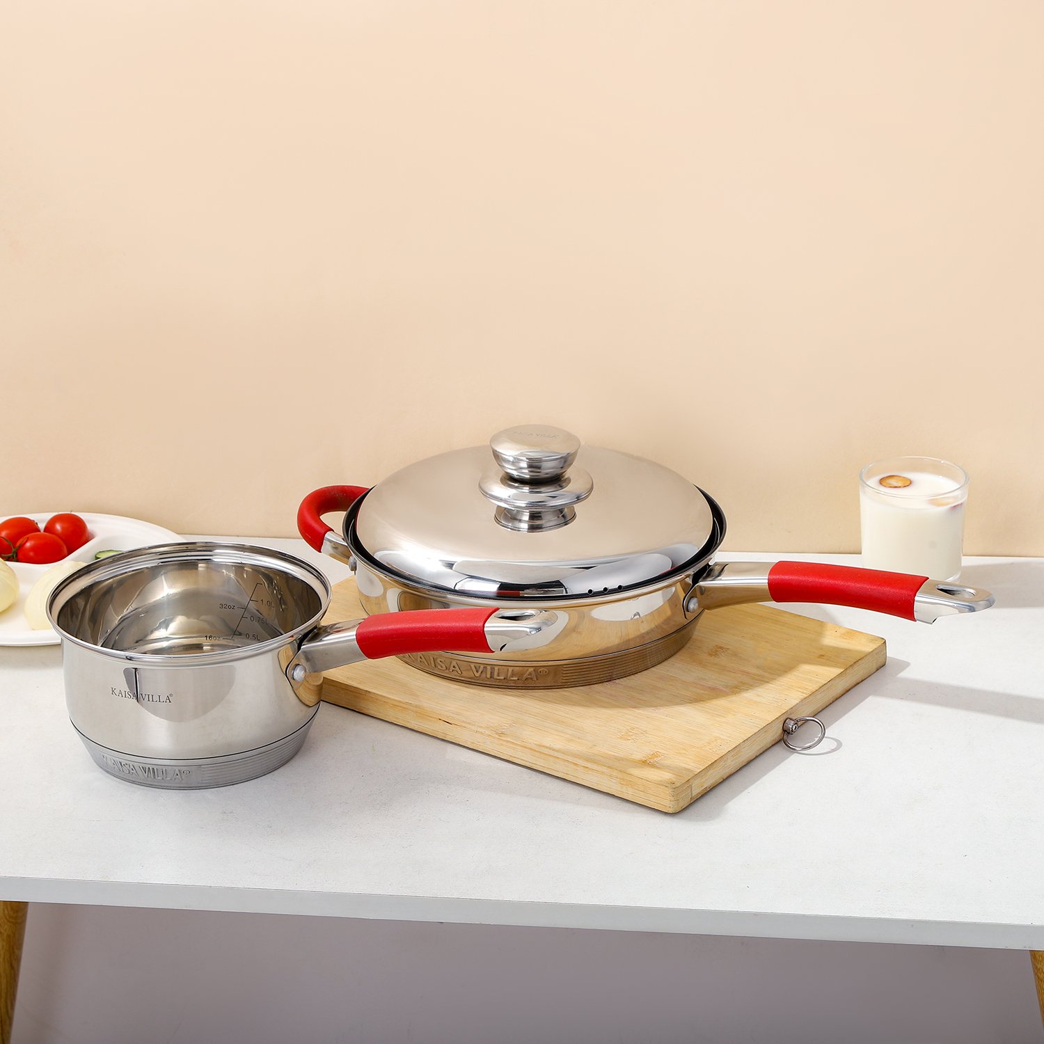 KAISA VILLA KV-6672 High Quality Stainless Steel Cookware Sets Pots & Pans Sets soup & stock pots Kitchen ware sets 9 Layers