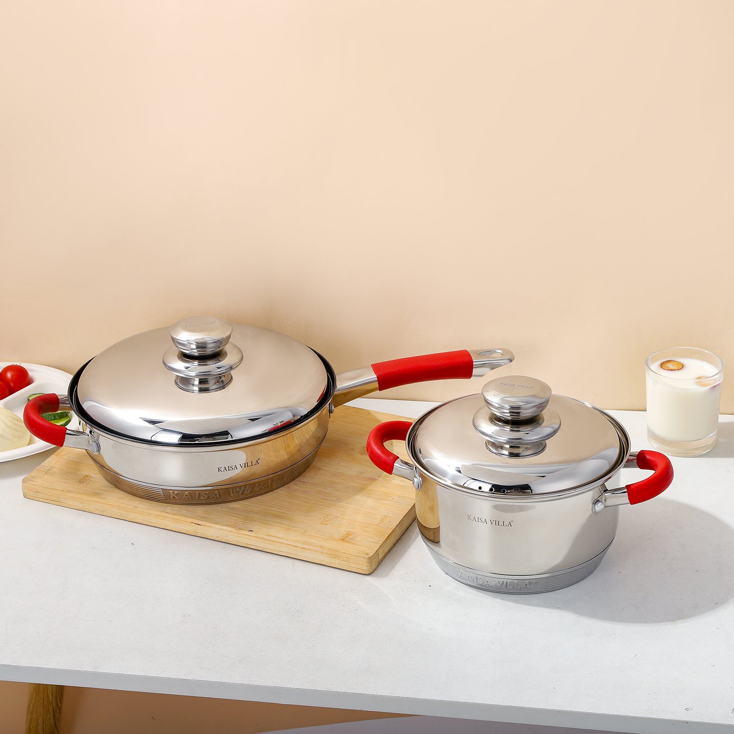 KAISA VILLA KV-6672 High Quality Stainless Steel Cookware Sets Pots & Pans Sets soup & stock pots Kitchen ware sets 9 Layers