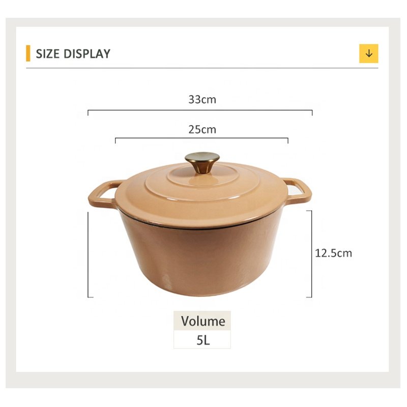 Signature Enameled Cast Iron Cookware Set Cast Iron Casserole Pots 5L Best Cast Iron Pots