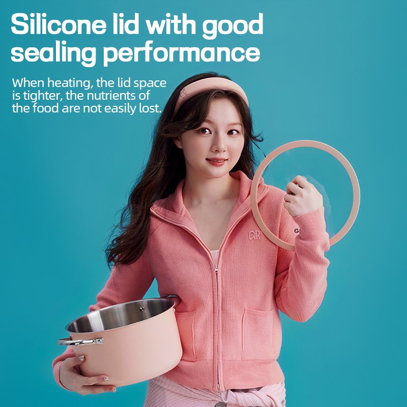 Purecook Fashion Colored Healthy Household Kitchen Induction&Gas Cooking Pot Ceramic Coating Stainless Steel Cookwares Sets