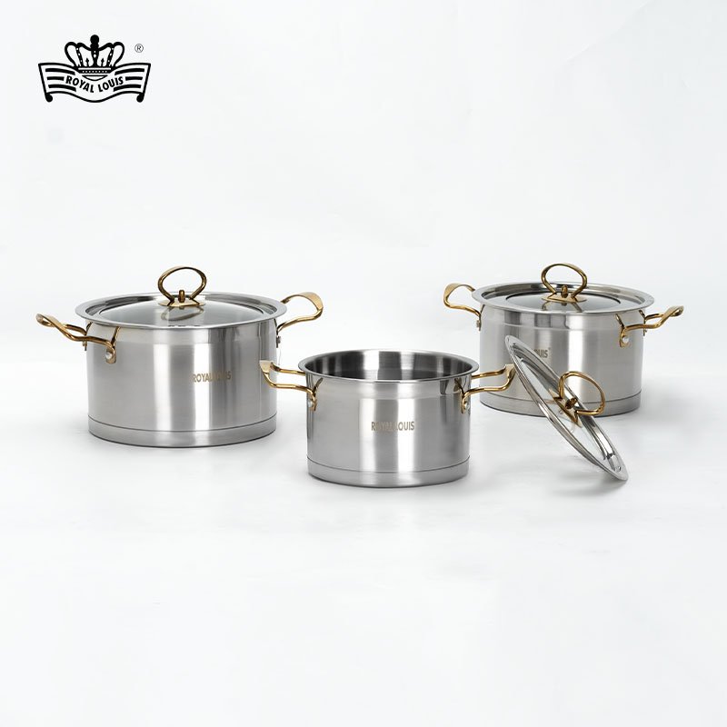 6Pcs Kitchen Restaurant Stainless Steel Pot Set Russia ZEI DAN Euro Luxury Style Stainless Steel Cookware Sets