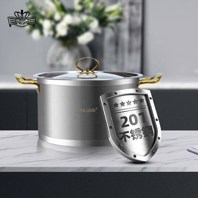 6Pcs Kitchen Restaurant Stainless Steel Pot Set Russia ZEI DAN Euro Luxury Style Stainless Steel Cookware Sets