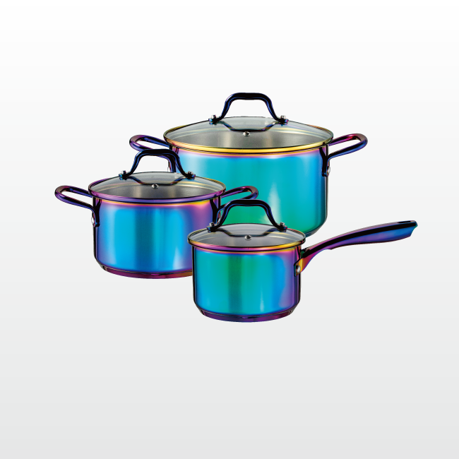 rainbow PVD series 6 pcs cookware set