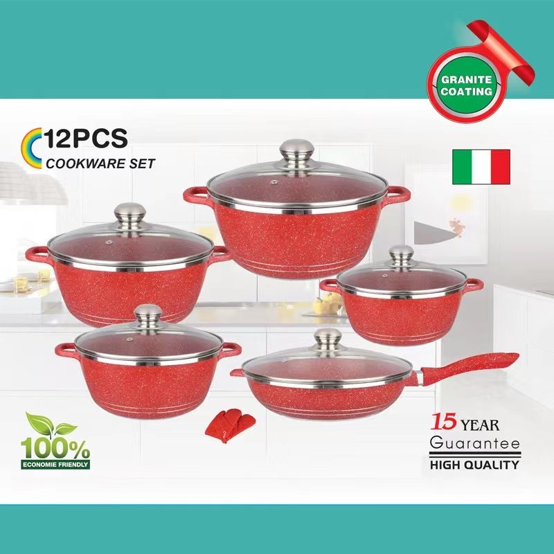 Custom nonstick cookware aluminum cookware set 12 piece Nonstick Fry Pan Cookware Sets