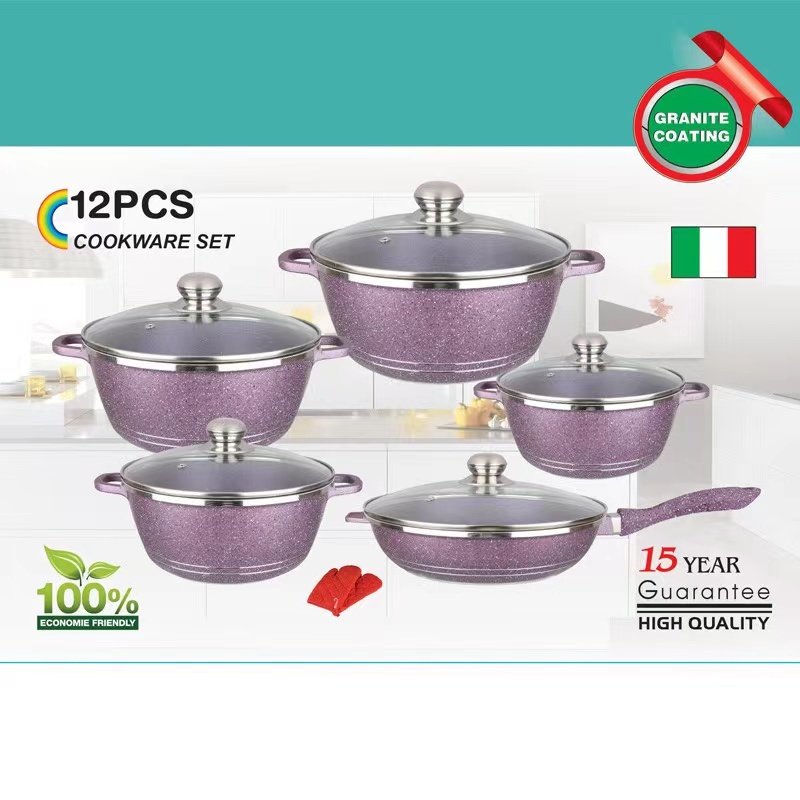 Custom nonstick cookware aluminum cookware set 12 piece Nonstick Fry Pan Cookware Sets