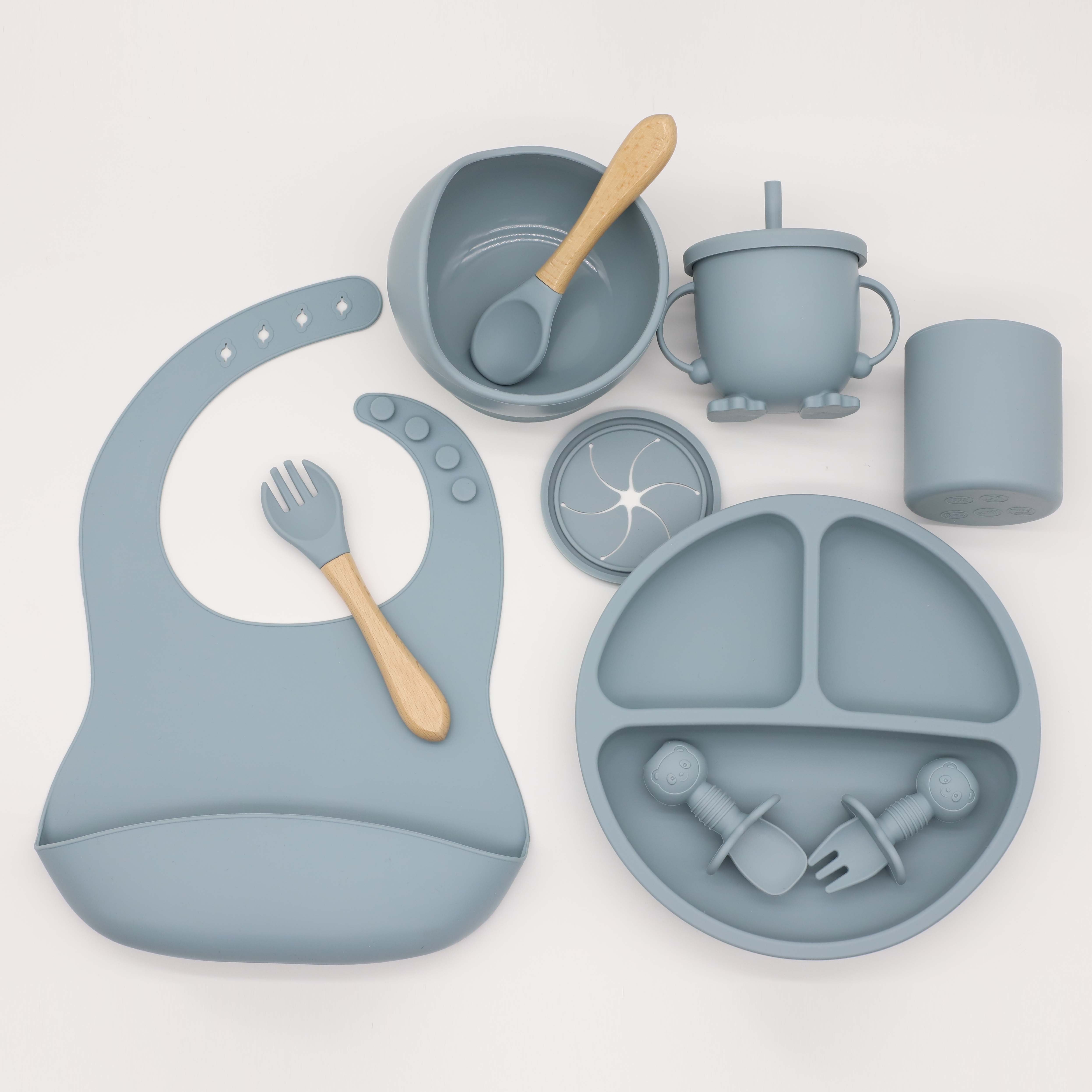 Top Quality Healthy Anti-slip Silicon Babies Training Plate Custom Dinnerware Set For Kids