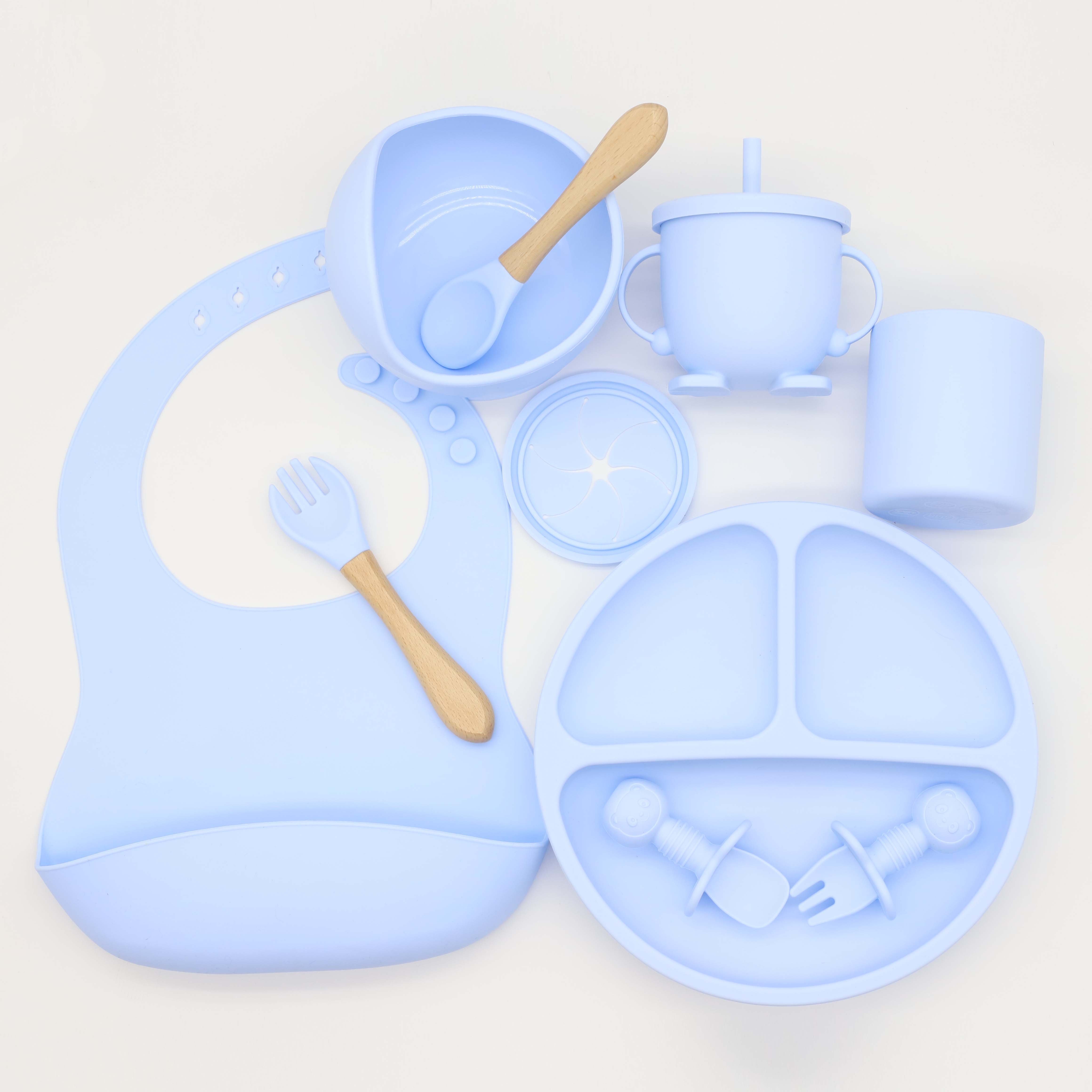 Top Quality Healthy Anti-slip Silicon Babies Training Plate Custom Dinnerware Set For Kids