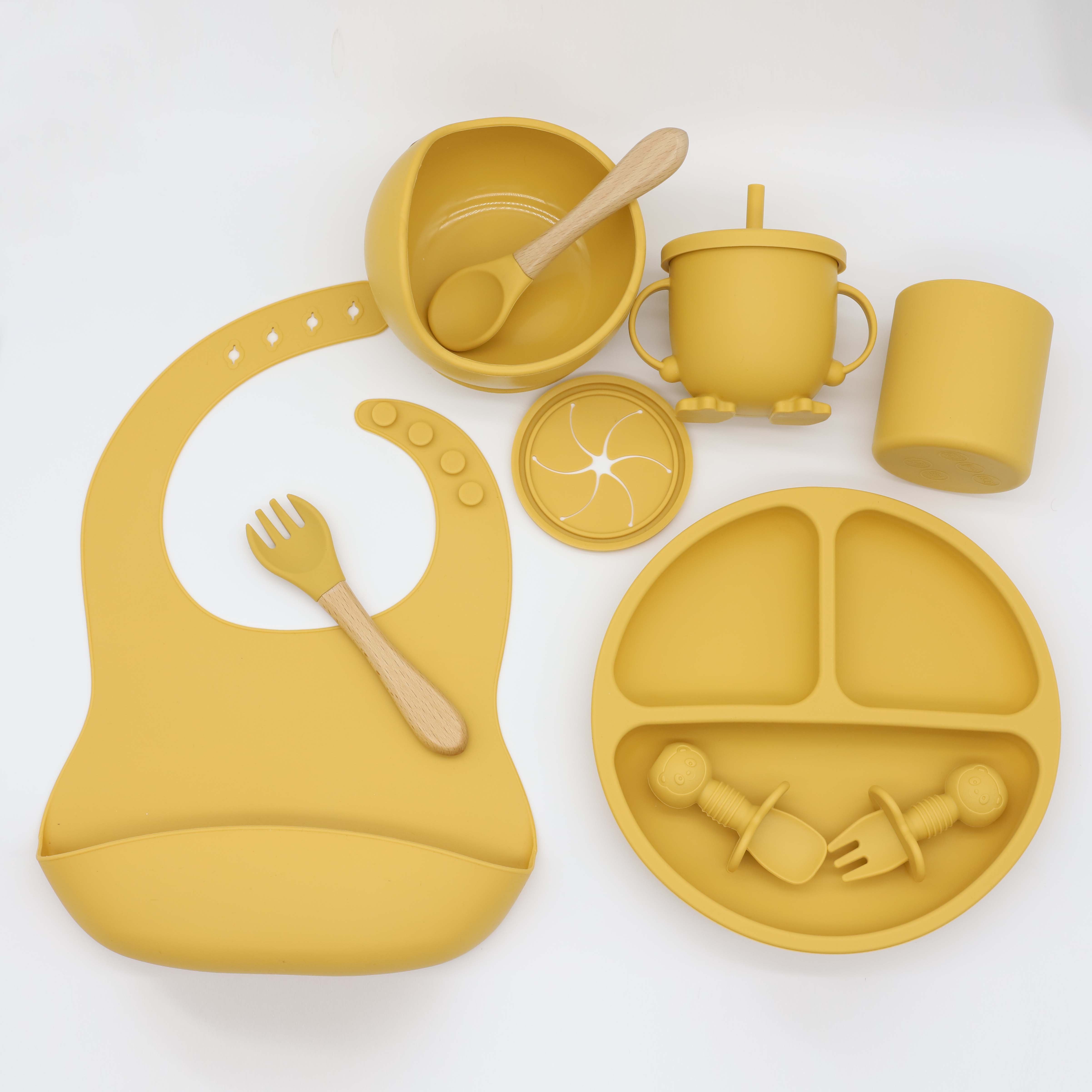 Top Quality Healthy Anti-slip Silicon Babies Training Plate Custom Dinnerware Set For Kids