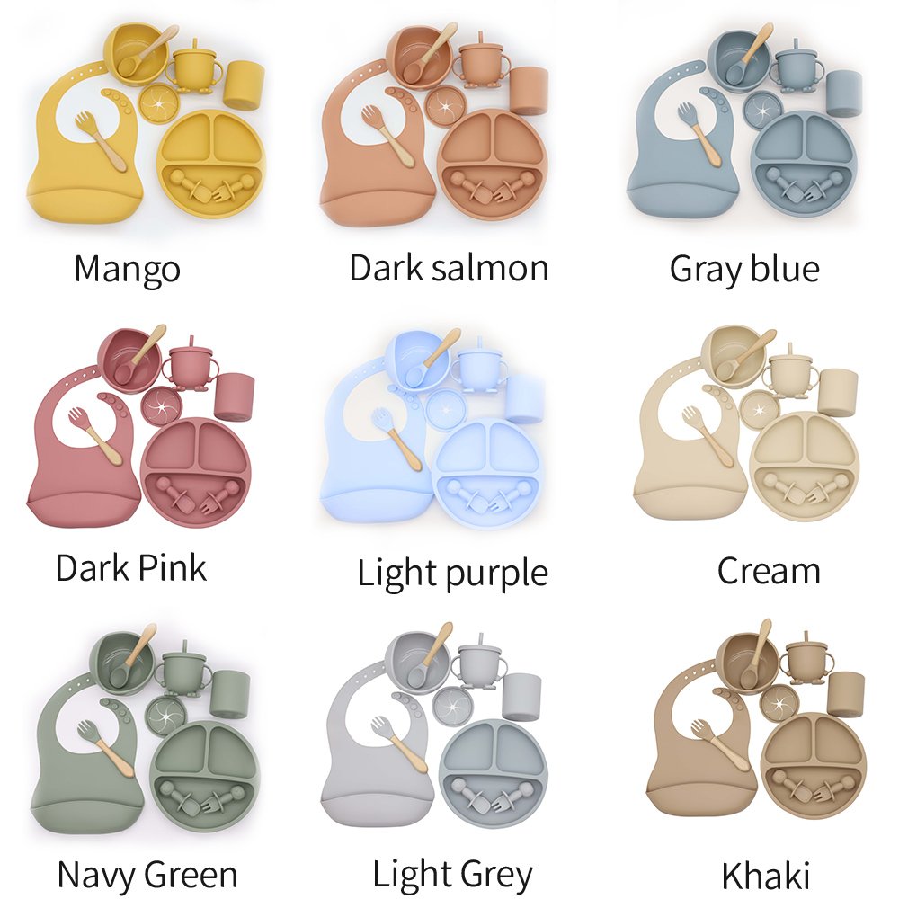 Top Quality Healthy Anti-slip Silicon Babies Training Plate Custom Dinnerware Set For Kids