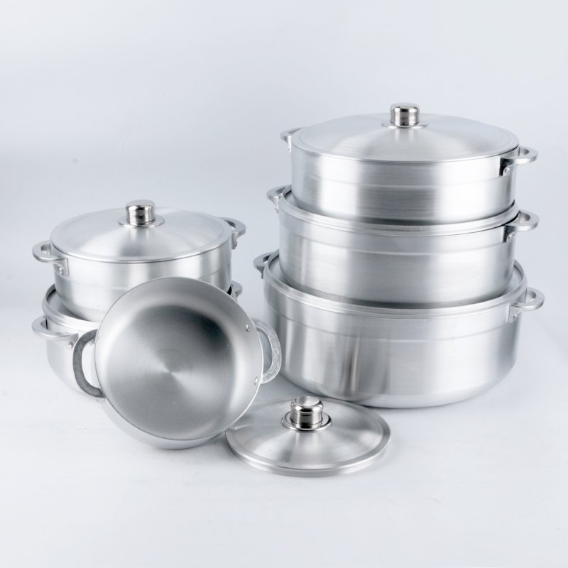 19/24/26/30/33/36cm Hot Selling Aluminum Cookware Pot Set 6 Pots In One Set Heavy Cookware Pot Set