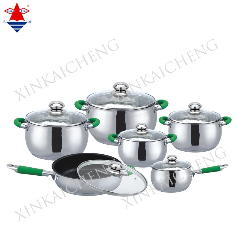 high quality induction non stick with glass lid for 12pcs cookware sets