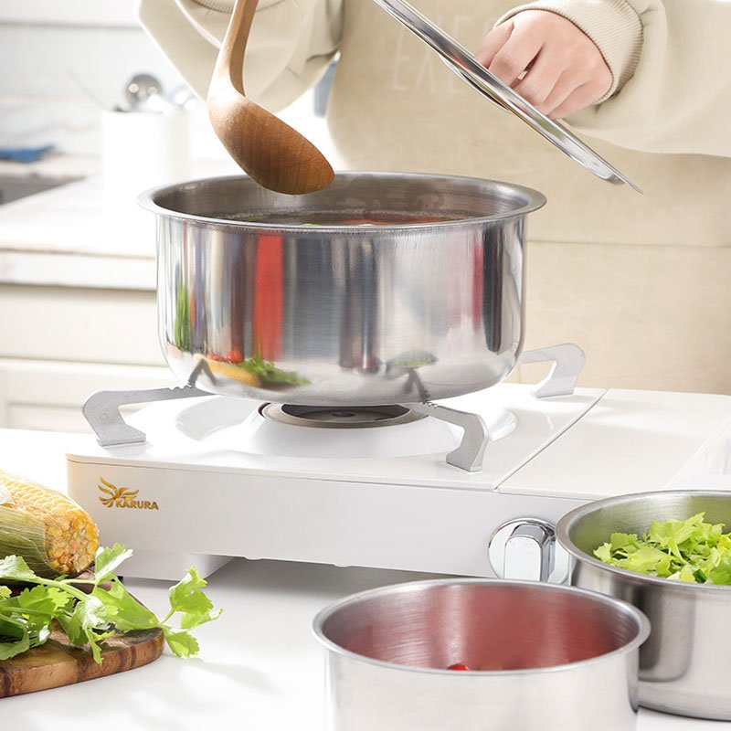 5pcs Stainless Steel Kitchen Utensilscheap Pots Cooking Cookware Food Container Soup Pot With Steel Lid