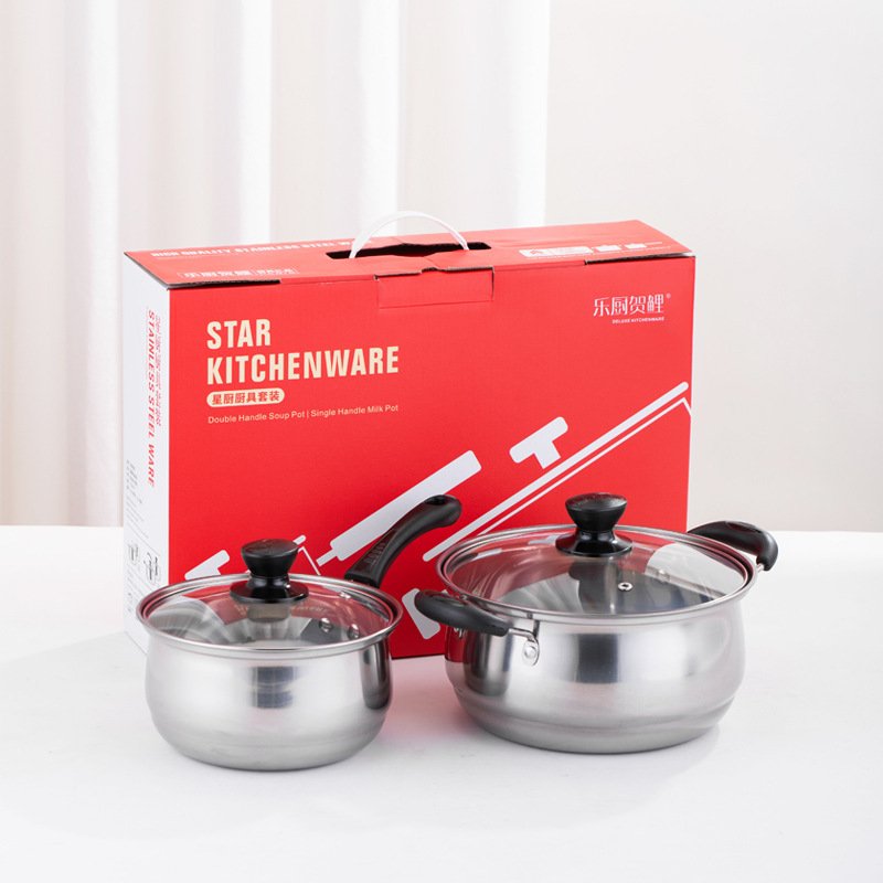 Multifunctional Kitchen Stainless Steel Cookware Set 10PCS Stainless Steel Cooking Pot Soup Pot Set with Lids