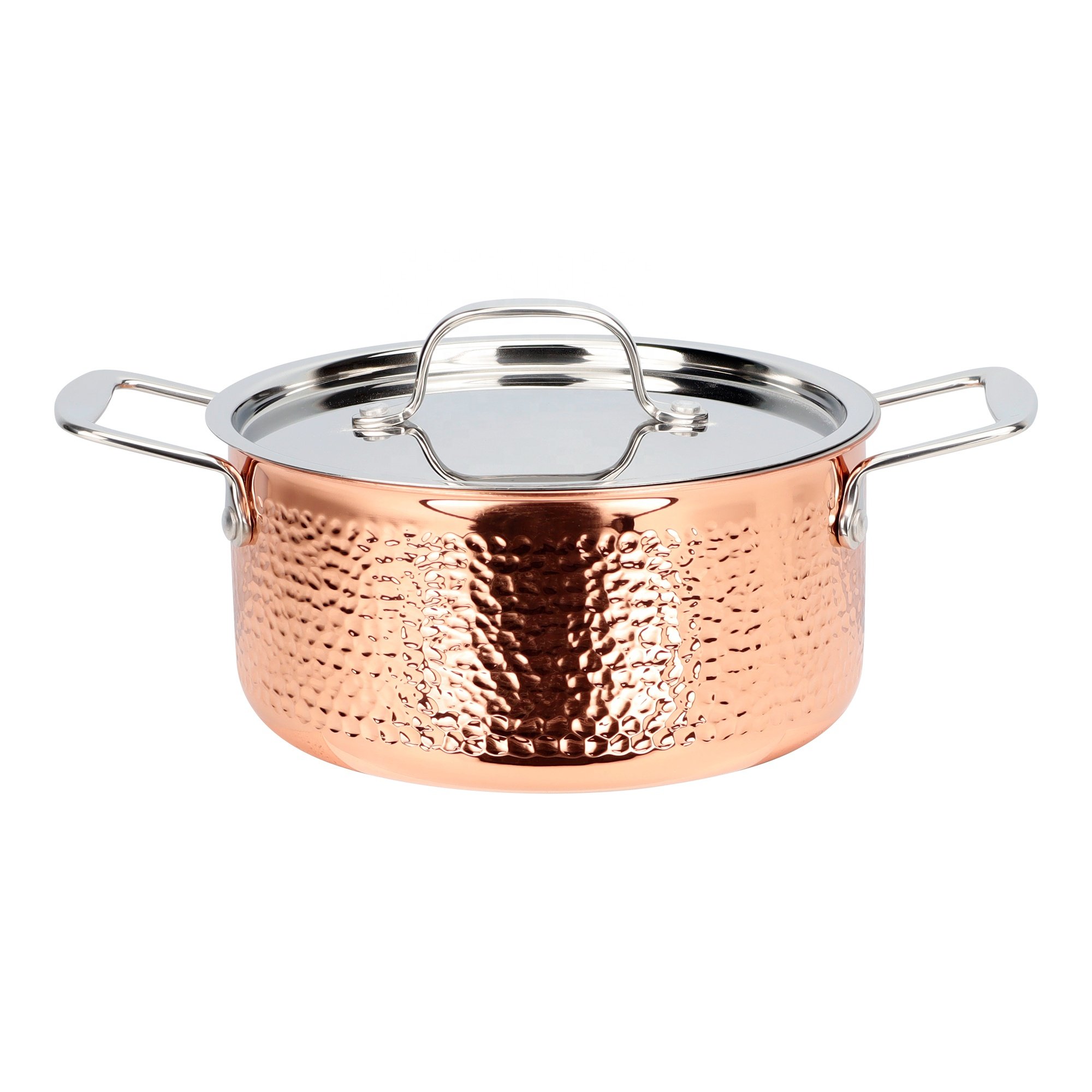8 Pcs Non Stick Cooking Pots And Pans 3-layer Stainless Steel Copper Non-stick Cookware Pans Pots Set