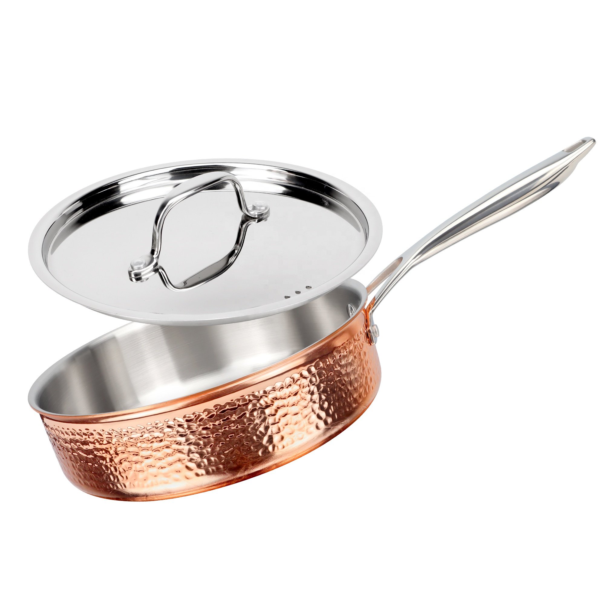 8 Pcs Non Stick Cooking Pots And Pans 3-layer Stainless Steel Copper Non-stick Cookware Pans Pots Set