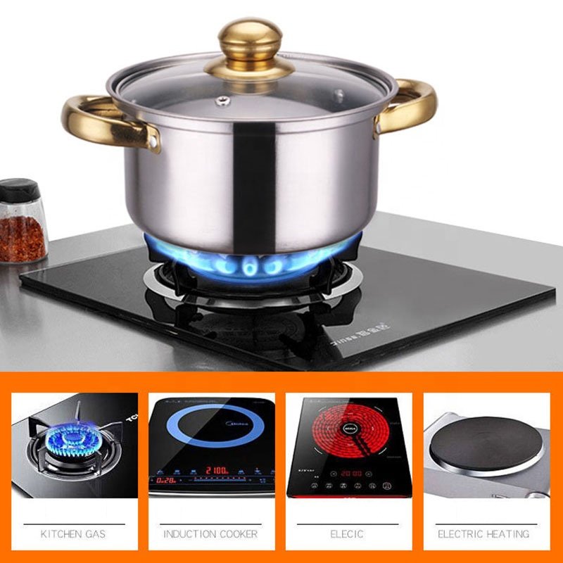 Manufacturer Stainless Steel Large 10 Pcs Soup Cooking Pot Set With Lid Cookware Sets