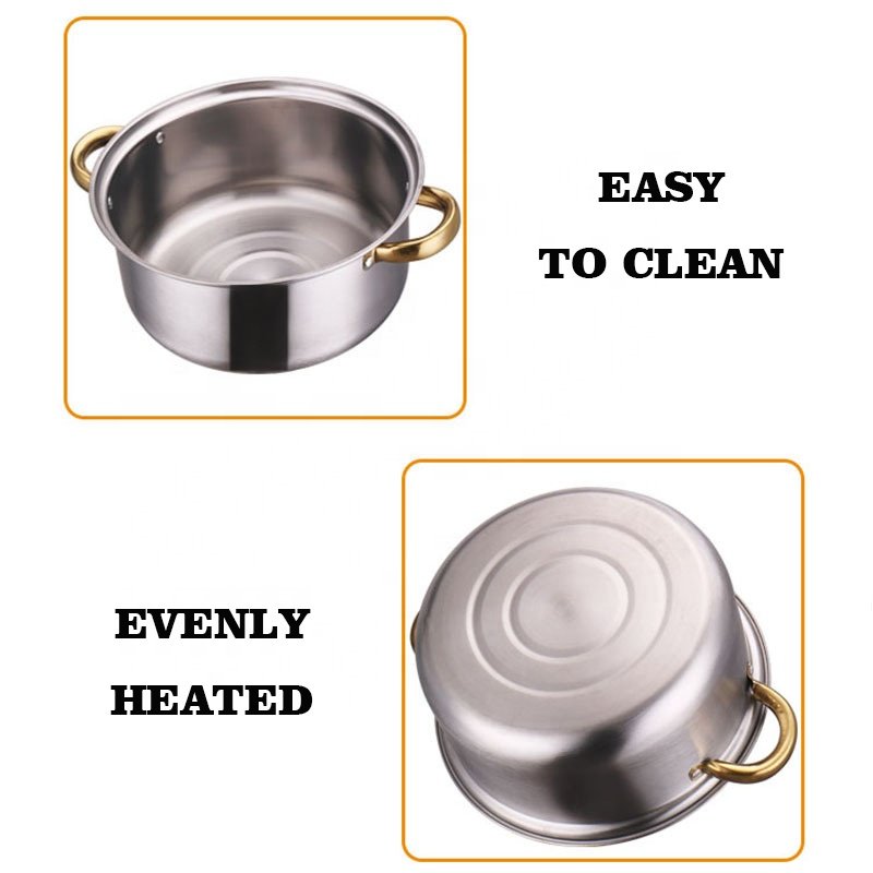 Manufacturer Stainless Steel Large 10 Pcs Soup Cooking Pot Set With Lid Cookware Sets