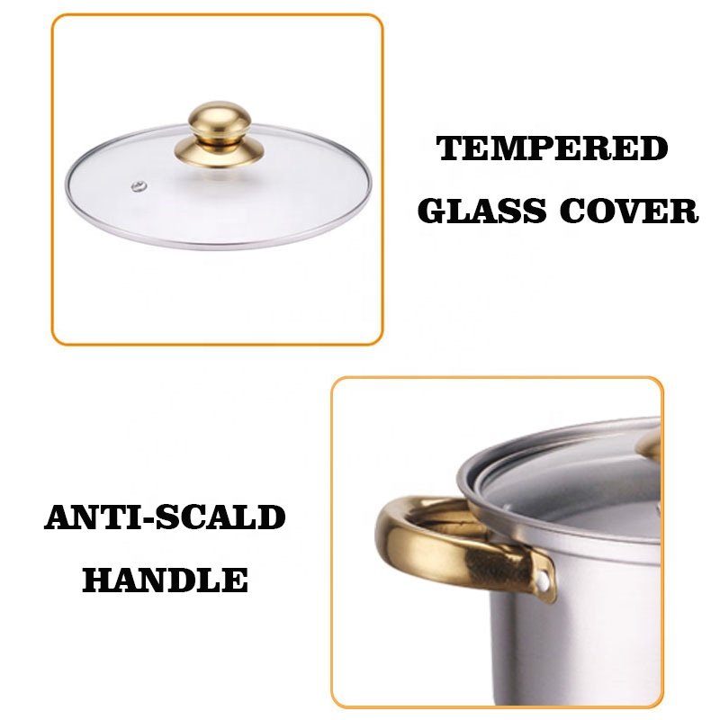 Manufacturer Stainless Steel Large 10 Pcs Soup Cooking Pot Set With Lid Cookware Sets