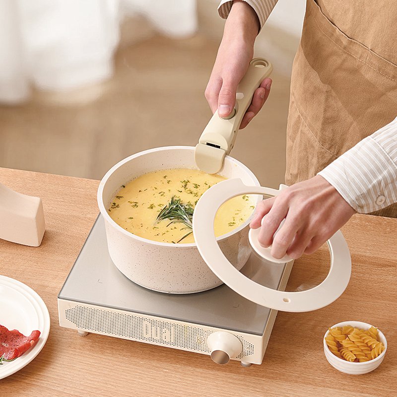 High Quality 11 pcs Kitchen Cooking Detachable Non-stick Pot And Pan Cookware Sets with Removable Handle