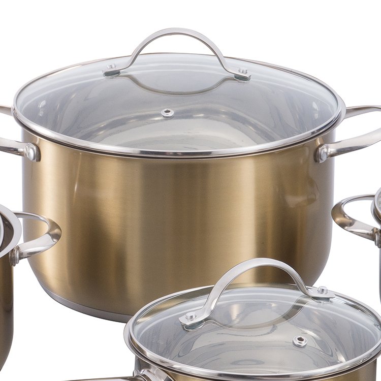 Manufacturer Wholesale 12 Pcs Kitchenware Stainless Steel Cooking Pot And Pans Nonstick Cookware Sets