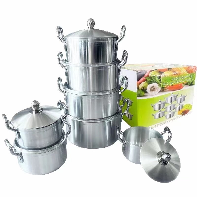 Multi Colors Wholesale Aluminium Alloy Cookware-Set 7 pieces 16cm 18cm 20cm 22cm 24cm 26cm 28cm pot Set Cookware Set Cooking