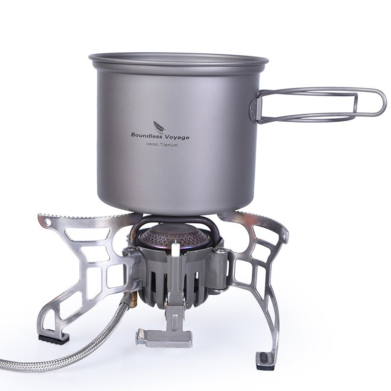 Boundless Voyage Ultralight 4pcs Lightweight Titanium pan and pot set Titanium Cook Pot and Dish Pure Titanium Cookware Sets